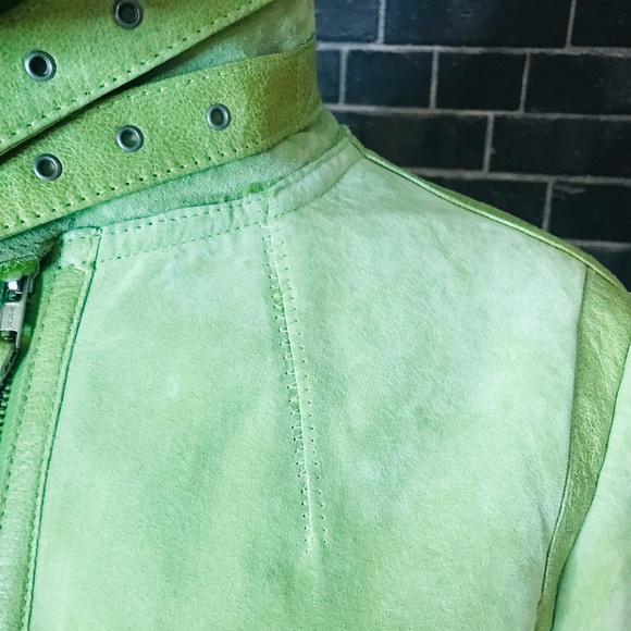 WILSONS LEATHER LIME GREEN LEATHER JACKET - Picture 11 of 16